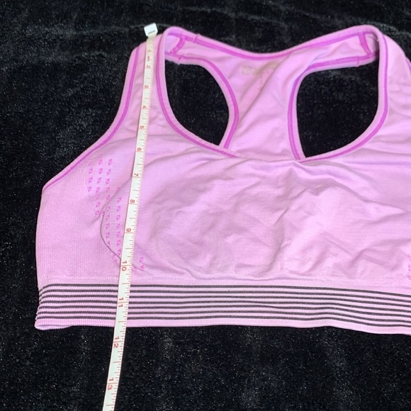 Women’s Large Blue with Black Stripes Racerback Sports Bra - No Padding - Picture 5 of 5